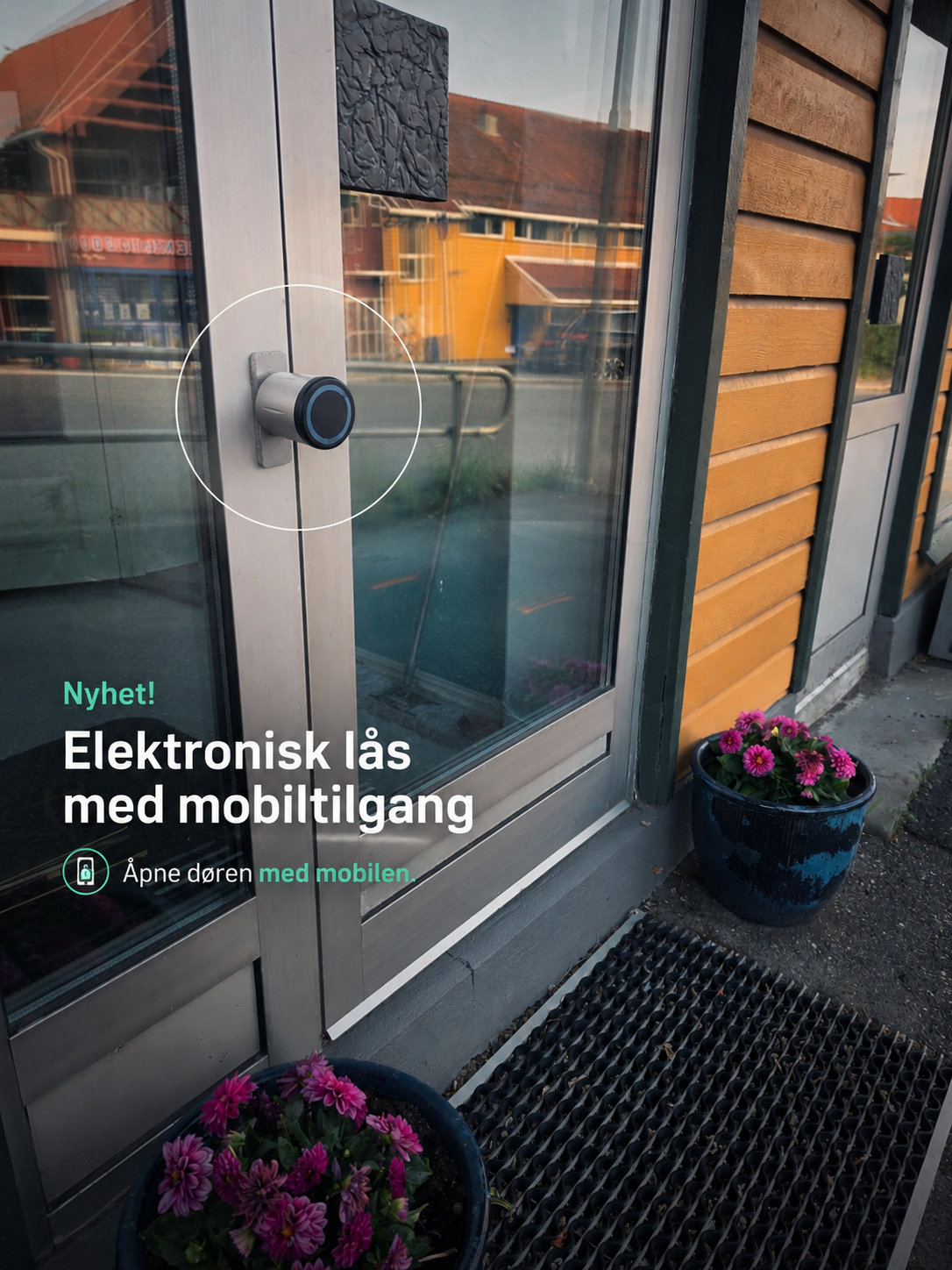 Elektronisk lås med mobiltilgang hos YOGY